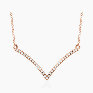 ' V ' Diamond Necklace | Rose Gold