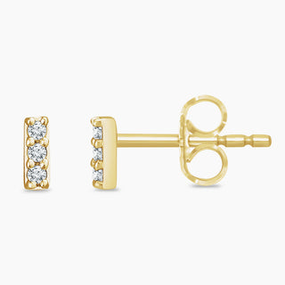 Triplet Diamond Studs | Yellow Gold