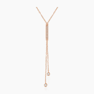 Diamond Bar Necklace | Rose Gold