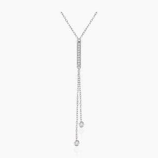 Diamond Bar Necklace | White Gold