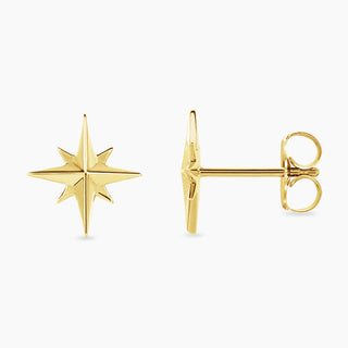 Shinning Star Earrings | Yellow Gold