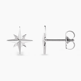 Shinning Star Earrings | White Gold