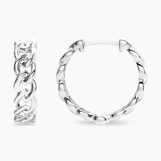 Hooped Chain Earrings | White Gold