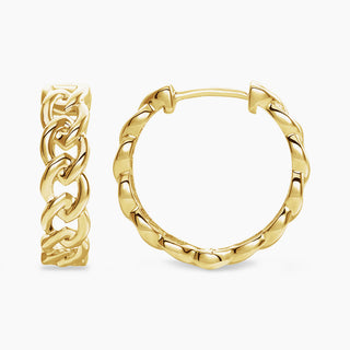 Hooped Chain Earrings | Yellow Gold