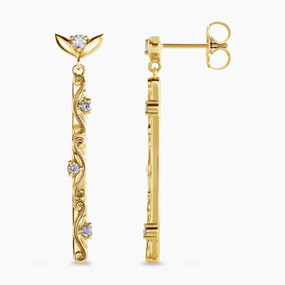 Hanging Flora Earrings | Yellow Gold