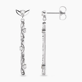 Hanging Flora Earrings | White Gold