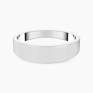 Classic Flat Tapered Band | White Gold