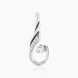 Twisted Diamond Pendant | White Gold