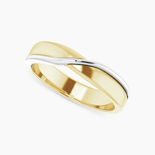 Men's Gold Patterned Band | Yellow Gold & White Gold