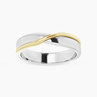 Men's Gold Patterned Band | White Gold & Yellow Gold