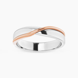 Men's Gold Patterned Band | White Gold & Rose Gold