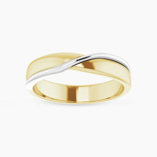 Men's Gold Patterned Band | Yellow Gold & White Gold