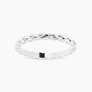 Wooven Wedding Band | White Gold