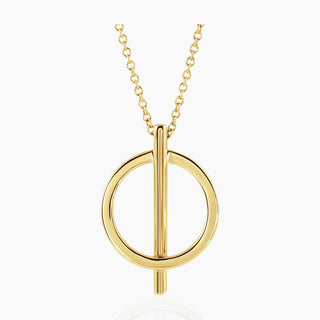 Hoop N Bar Necklace | Yellow Gold