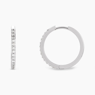 Diamond Huggie Earrings | White Gold