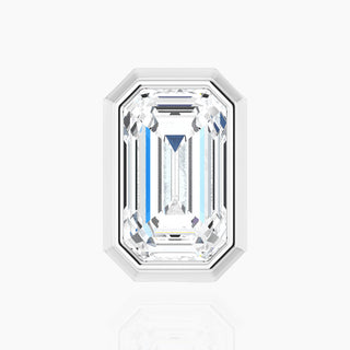 Emerald Cut Diamond Pendant | White Gold