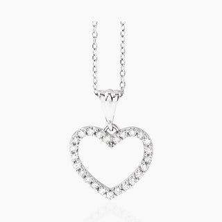 Diamond Heart Necklace | White Gold