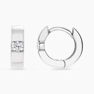 Hinged Diamond Huggies | White Gold