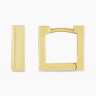 Squared Gold Earrings | Yellow Gold