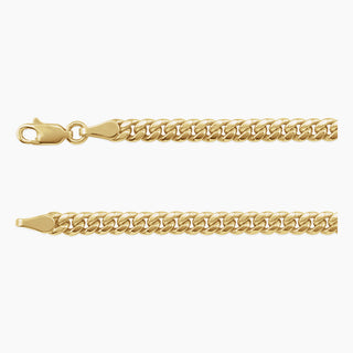 Hollow Cuban Curb Chain | Yellow Gold