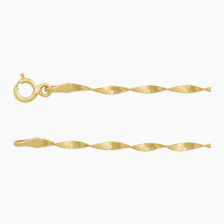 Twisted Herringbone Chain | Yellow Gold