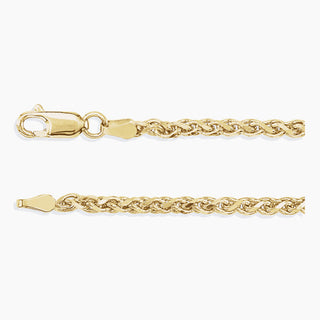 2.75mm Diamond-Cut Wheat Chain | Yellow Gold