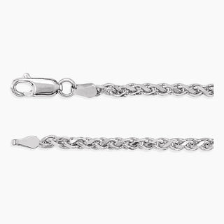 2.75mm Diamond-Cut Wheat Chain | White Gold