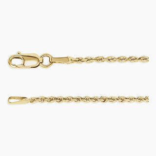 1.60mm diamond-Cut Rope Chain | Yellow Gold