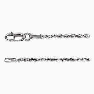 1.60mm Diamond-CutRope Chain | White Gold